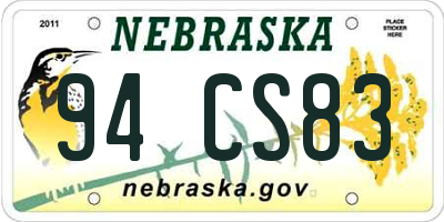 NE license plate 94CS83