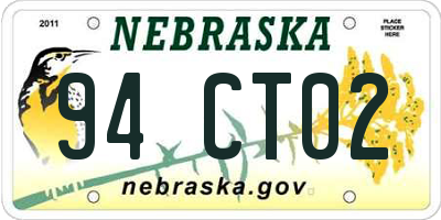 NE license plate 94CT02