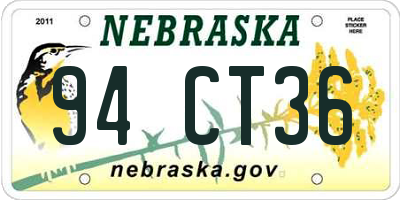 NE license plate 94CT36