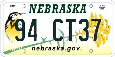 NE license plate 94CT37