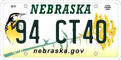 NE license plate 94CT40
