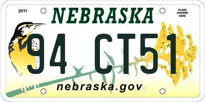 NE license plate 94CT51