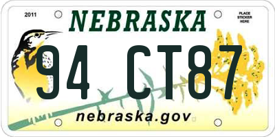 NE license plate 94CT87