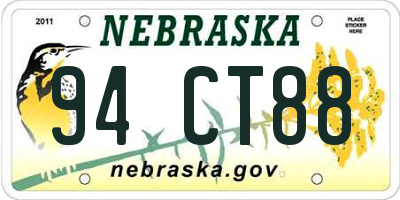 NE license plate 94CT88