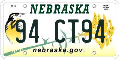 NE license plate 94CT94