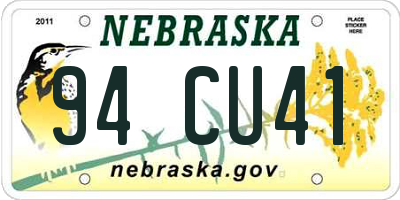 NE license plate 94CU41