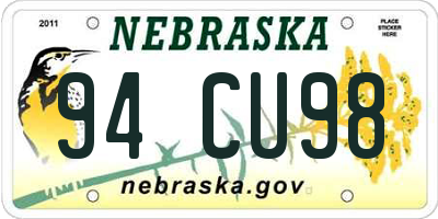 NE license plate 94CU98