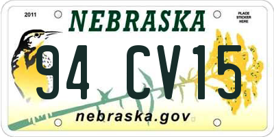 NE license plate 94CV15