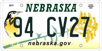 NE license plate 94CV27