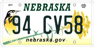 NE license plate 94CV58