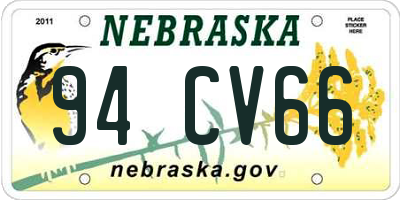 NE license plate 94CV66