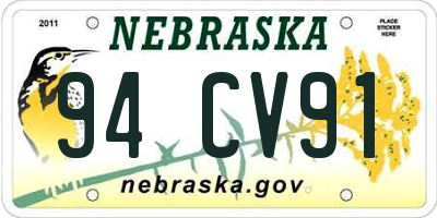 NE license plate 94CV91