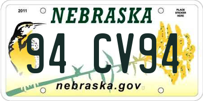NE license plate 94CV94