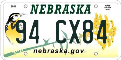 NE license plate 94CX84
