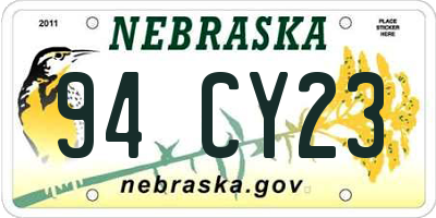 NE license plate 94CY23