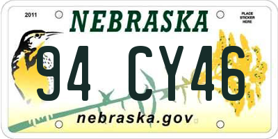 NE license plate 94CY46