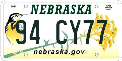 NE license plate 94CY77