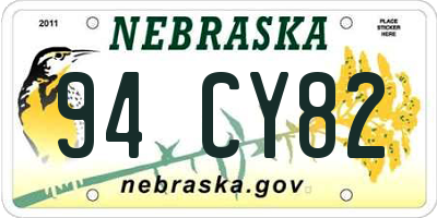 NE license plate 94CY82
