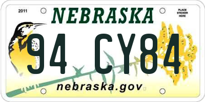NE license plate 94CY84