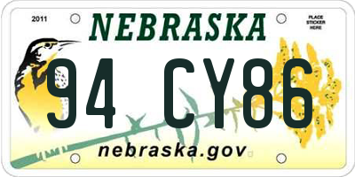 NE license plate 94CY86