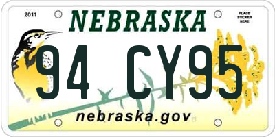 NE license plate 94CY95