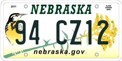 NE license plate 94CZ12