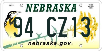 NE license plate 94CZ13