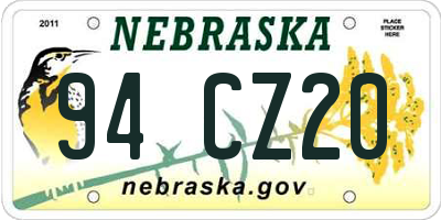 NE license plate 94CZ20