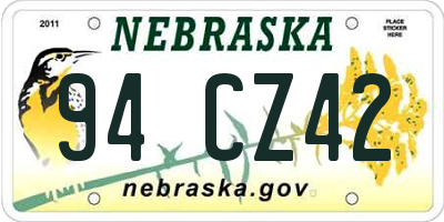 NE license plate 94CZ42