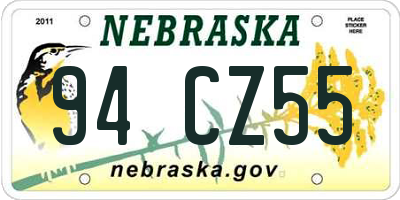 NE license plate 94CZ55