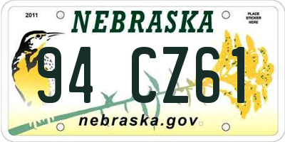 NE license plate 94CZ61