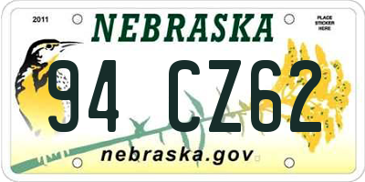 NE license plate 94CZ62