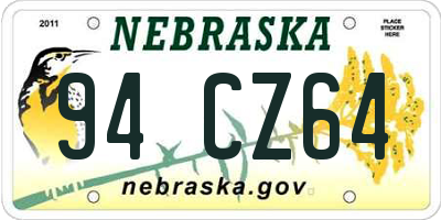 NE license plate 94CZ64