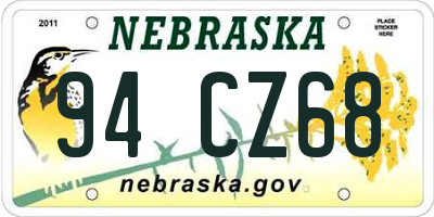 NE license plate 94CZ68