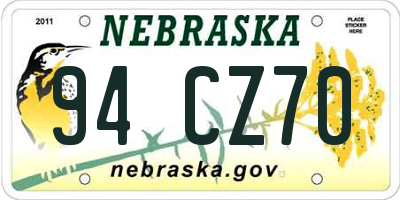 NE license plate 94CZ70