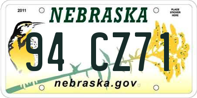 NE license plate 94CZ71