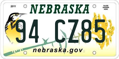 NE license plate 94CZ85