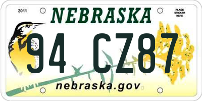 NE license plate 94CZ87