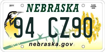 NE license plate 94CZ90