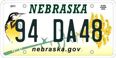 NE license plate 94DA48