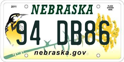 NE license plate 94DB86