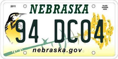 NE license plate 94DC04