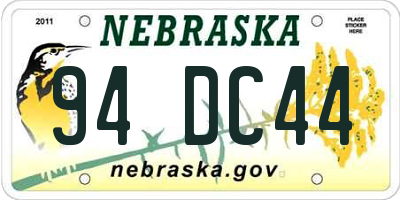 NE license plate 94DC44