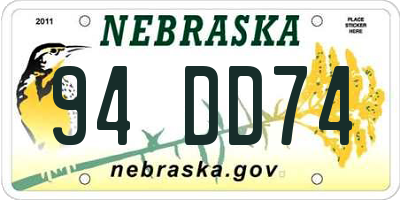 NE license plate 94DD74