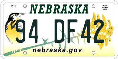 NE license plate 94DF42