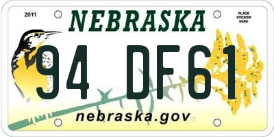 NE license plate 94DF61