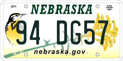 NE license plate 94DG57
