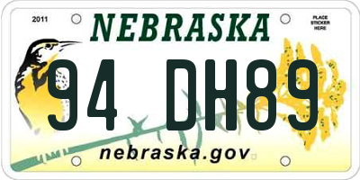 NE license plate 94DH89