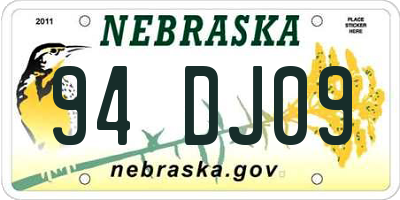 NE license plate 94DJ09