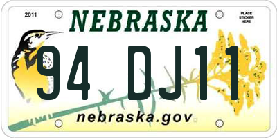 NE license plate 94DJ11